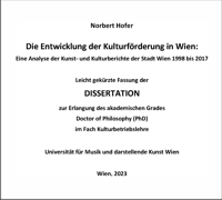 Dissertation über die Wiener Kulturförderung